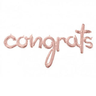 Foil Balloon Banner - Rose Gold Congrats | Anniversary Party Theme & Supplies | Anagram