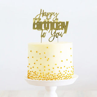 Happy Birthday to You Gold Cake Topper