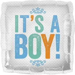 North Star Balloons | It's A Boy Square Foil Balloon | Baby Shower Party Theme & Supplies