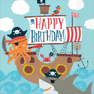 Shark Pirate Napkins | Shark Party Supplies | Pirate Party Supplies
