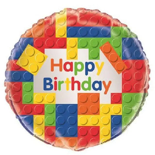 Lego Blocks Happy Birthday Foil Balloon | Block Party Theme & Supplies | Unique