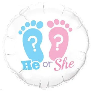 He or She? Foil Balloon | Gender Reveal Party Theme & Supplies | 