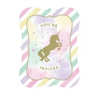 Amscan | Unicorn Sparkle Invitations | Unicorn Party Theme & Supplies