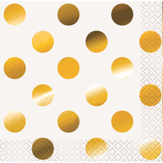 Gold Dots Napkins | Gold Party Supplies NZ