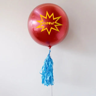 Kapow Red & Yellow Personalised Orbz Balloon