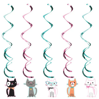 Purrfect Party Hanging Swirls | Cat Party Decorations