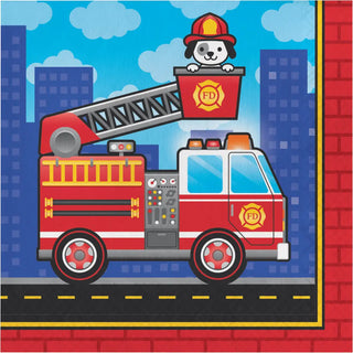 Firetruck Napkins | Fireman Party Supplies