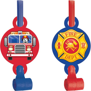 Flaming Fire Truck Blowouts | Fireman Party Supplies