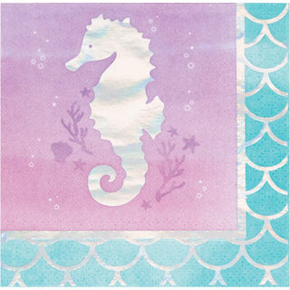 Mermaid Shine Seahorse Napkins | Mermaid Party Supplies