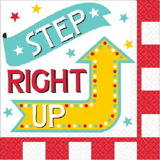 Amscan | Step Right Up Carnival Napkins - Beverage | Carnival Party Theme & Supplies