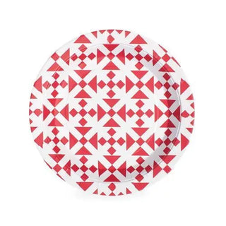 Paper Eskimo Aztec Red Plates - Lunch