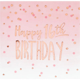Happy 16th Birthday Napkins | 16th Birthday Party Supplies