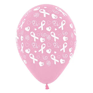 Pastel Pink Ribbon Balloons | Pink Ribbon Breakfast Decorations