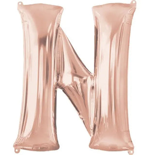 Anagram | Rose gold jumbo letter foil balloon - N