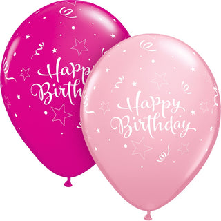 Happy Birthday Shining Star Balloons - 6 Pack