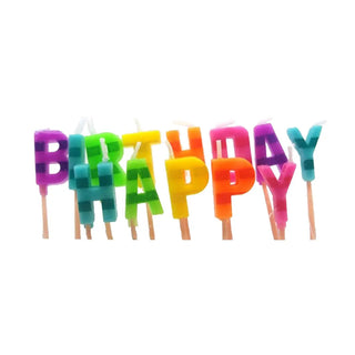 Rainbow Happy Birthday Candles | Rainbow Party Supplies NZ
