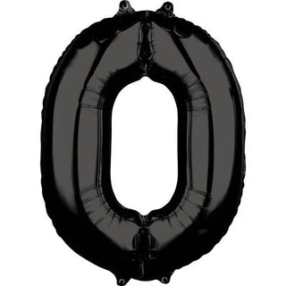 Anagram Black Mid-Size Number Foil Balloon - 0