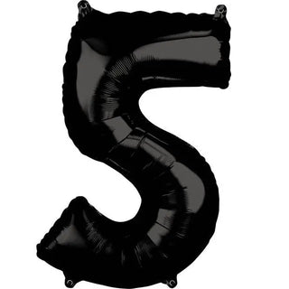 Anagram Black Mid-Size Number Foil Balloon - 5