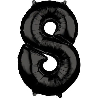 Anagram Black Mid-Size Number Foil Balloon - 8