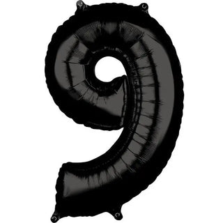 Anagram Black Mid-Size Number Foil Balloon - 9