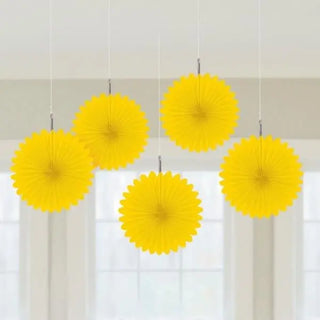 Yellow Fan Decorations | Yellow Party Theme and Supplies