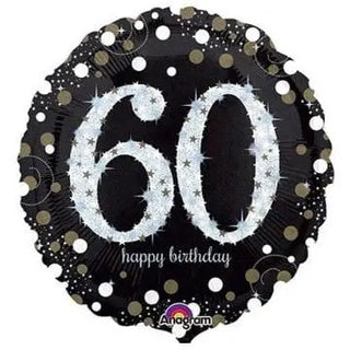 Anagram | Sparkling Black 60th Foil Balloon 