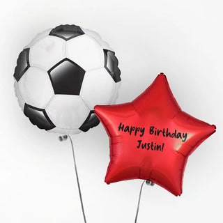 Soccer Personalised Foil Duo by Pop Balloons
