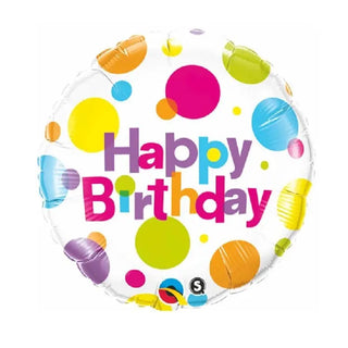 Happy Birthday Large Polka Dots Foil Balloon