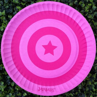 Jazabaloo Plates | Pink Plates | Star and Stripe Plates | Pink Party 