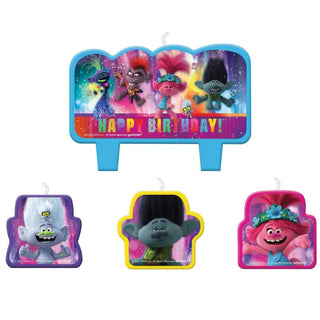 Trolls World Tour Happy Birthday Candle Set | Trolls Party Theme & Supplies | Amscan