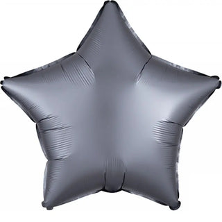 Satin Luxe Graphite Star Foil Balloon | Amscan 