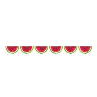 Watermelon Paper Fan Garland | Fruit and pool Party Theme |
