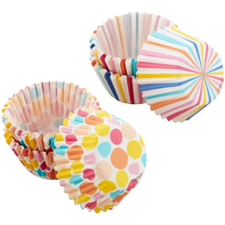Wilton | Dot and stripes mini cupcake papers pack of 100 | carnival & circus party supplies