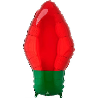 Red Christmas Light Bulb Junior Shape Foil Balloon