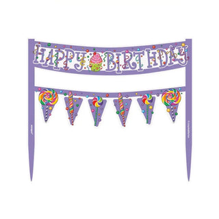 Candy Party Happy Birthday Cake Banner | Candy Party Supplies