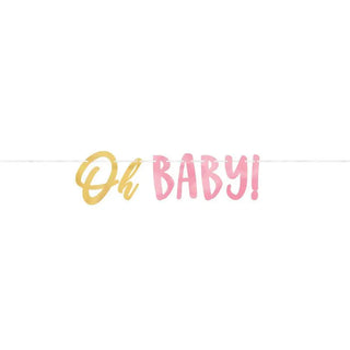 Oh Baby Girl Banner | Girl Baby Shower Supplies