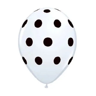 Qualatex | White & Black Polka Dot Balloon | All Black Party Theme & Supplies