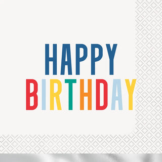 Happy Birthday Dots Napkins | Rainbow Party Supplies NZ