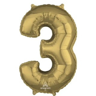 Anagram White Gold Mid-Size Number Foil Balloon - 3