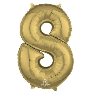 Anagram White Gold Mid-Size Number Foil Balloon - 8