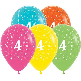 Sempertex | age 4 balloons | 4th birthday party supplies