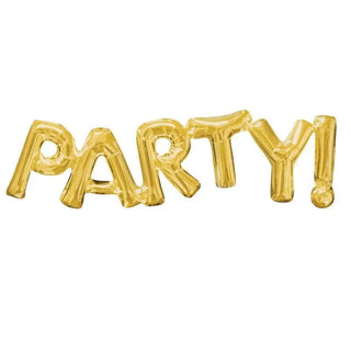 Gold Party! Foil Balloon Banner Phrase