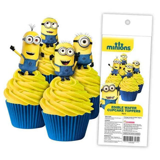 Minion Edible Wafer Cupcake Toppers | Minion Party Supplies