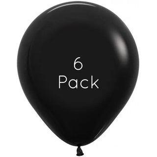 45cm Black Giant Balloons - 6 Pkt