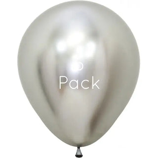 45cm Reflex Silver Giant Balloons - 6 Pkt