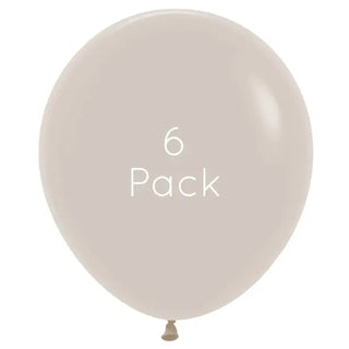 45cm White Sand Giant Balloons - 6 Pkt