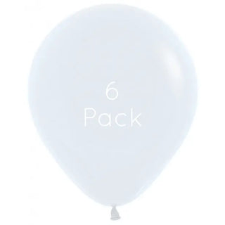 45cm White Giant Balloons - 6 Pkt