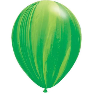 Qualatex | Green Rainbow SuperAgate Balloon | Green Marble Balloon | Marble Party
