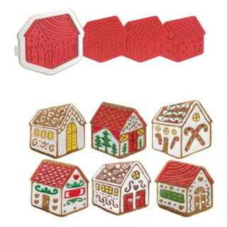Tovolo | Gingerbread House Cutter and Impression - Set of 6 | Christmas Cake Decorating Supplies NZ