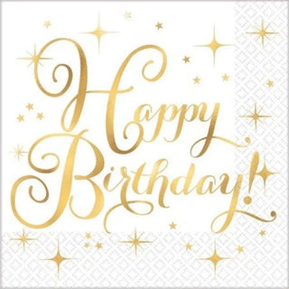 Amscan / happybirthdaygoldfoilstampednapkins / Napkins